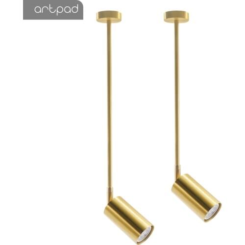 Artpad 20/40/70/90cm Adjustable Ceiling Hanging Lamp Golden Dining room Pendant Light Cloth store Spotlight Lighting E27 Bulb