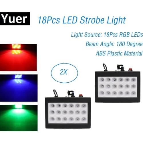RGB Strobe Light LED Disco Lights Stage Flashlight 18W DJ Flashing Stage Light For KTV Party Lighting Christmas Decoration Home