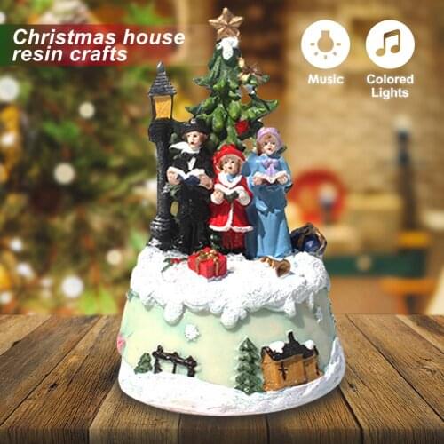 Christmas Tree Decor With LED Light Music Glowing Village Santa Claus Christmas Decoration For Home Navidad Xmas Kids Gift 2022