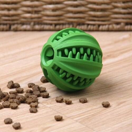 EETOYS IQ Treat Ball Rubber Dog Ball Slow Feeding Food Dispensing Dog Toy Fun Interactive Food Dispensing Dog Toy Puzzle Toy