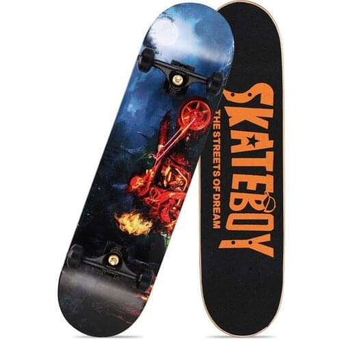 Skateboard 31"with 7 Layer Maple High Elastic PU Wheel Double Warp Many Pattern Skateboard for Boy Girl Beginner Pop Skateboards