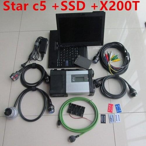 Super MB Star C5 SD Connect with latest software v2020-12 360gb ssd with touch screen for thinkpad x200t Laptop ram 4g