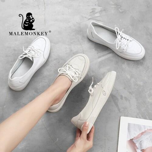 Casual Women Shoes Genuine Leather Comfortable Soft Female Ballet Flat Nurse 2021 Spirng Ladies Loafers White