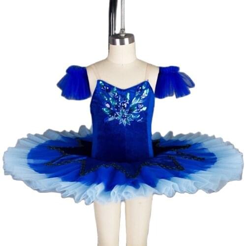 Stunning Royal Blue Velvet Bodice Pre-professional Ballet Tutu for Girl & Women blue Bird Ballerina Tutu