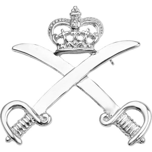 Women Men Brooches Crown Knife Lapel Pin Men Bag Suit Brooch Clothes Buckles silver color badges