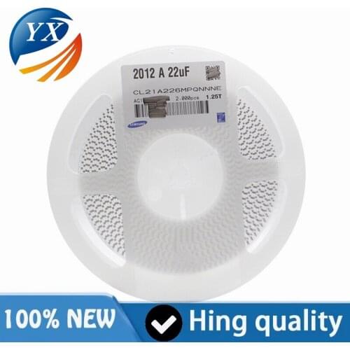 50PCS/MLCC 0805 Chip Capacitor 10V 22uF (226) ± 20% Material: X5R CL21A226MPQNNNE