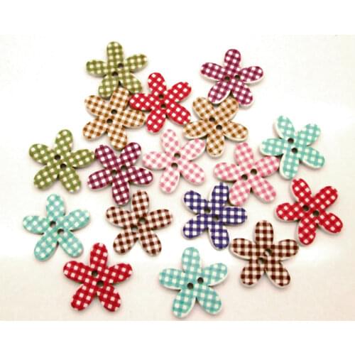 50pcs Mixed Flower Buttons For Clothes Knitting Needles Crafts Sewing Scrapbooking DIY Fabric Needlework Buttons