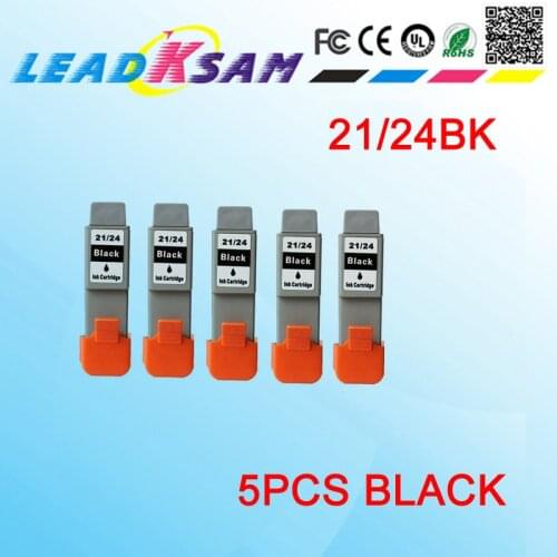5xBK BCI 21 BCI 24 black ink cartridge compatible for Canon i250 i320 i350 i450 i470 i455 i475 Printer cartridge BCI-21 BCI-24