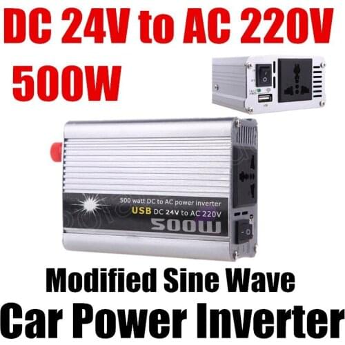 Vehicle 500W Inverter Car bus Power Inverter Converter DC 24V to AC 220V USB Adapter Portable Voltage Transformer Car Chargers