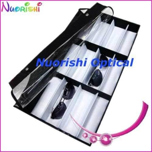 Free shipping Q304C-12S sunglasses display case tray holding 12 pcs of optical frames