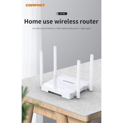 Wifi Router Wireless-N WiFi Router With 1 Wan + 4 Lan RJ45 ports and 4*5dBi external Antennas New Comfast CF-N1 300Mbps Home
