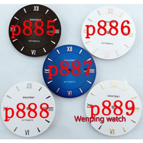 33mm Watch dial in watch face Goutent black/white/blue suitable for miyota 8215,821a;MINGZHU 2813,3804 movement P885
