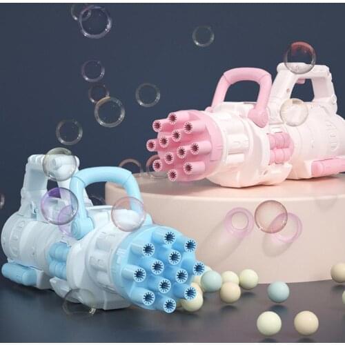 Electric Bubble Machine 12-hole Automatic Bubble Maker Kids Toy Gatling Soap Water Bubble Gun Stall Source For Children Gift Toy