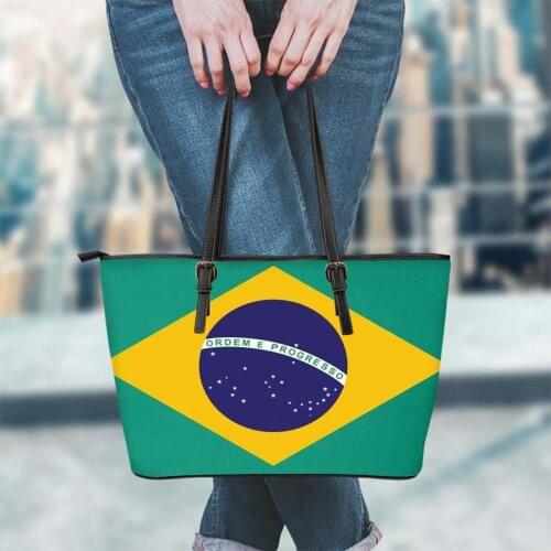 FORUDESIGNS Handbags Brazil National Flag Luxury Brand Women Tote Shoulder Bags Pu Leather Large Shopping Sac Main Femme Mujer