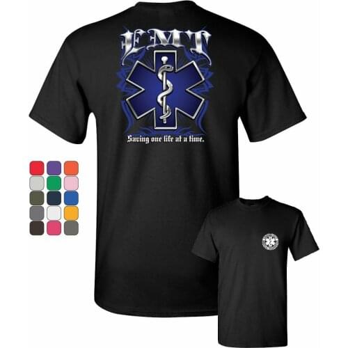 EMT Saving One Life at a Time T-Shirt Paramedic First Responders Mens Tee Shirt 2020 tshirt