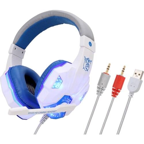 Stereo Wired Headset Gamer Headphones LED Light 3.5mm Gaming Headsets With Mic Volume Control For PS4 XBox Laptop PC Computer