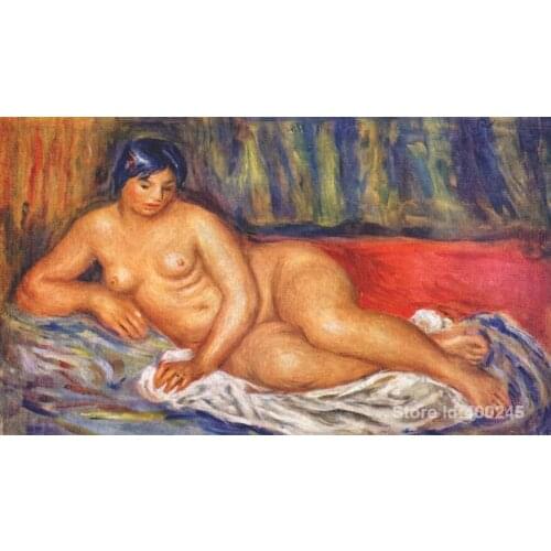 Impressionist art Nude girl reclining Pierre Auguste Renoir paintings home decor Handmade High quality