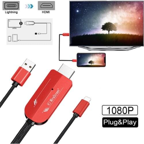 IOS Phone HD Cable HDTV USB AV Adapter Audio Video Conveter Cord for IPhone 11 12 5 6 7 8 Plus X XS MAX XR IPad Connect To TV