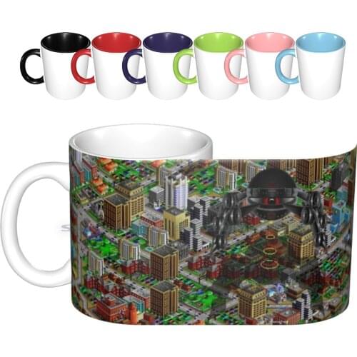 Simcity 2000 No Logo Sim City Zoom-Hd ( High Contrast ) Ceramic Mugs Coffee Cups Milk Tea Mug Simcity Sim City Sim City 2000