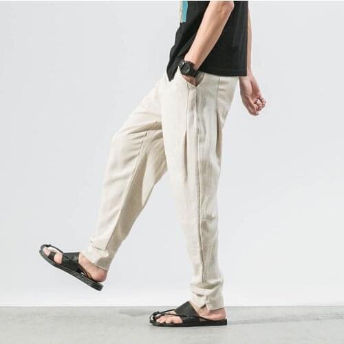 Men Casual Vintage High Elastic Waist Pockets Baggy Harem Fat Pants Turnip Trousers WorkWide Leg Pantalo AutumnPants Drawst