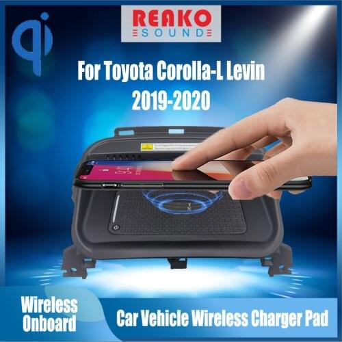 REAKOSOUND For Toyota Corolla-L Levin 2019-2020 15W Qi Fast Charging Car Wireless Charger Pad Auto Android Phone Iphone Holder