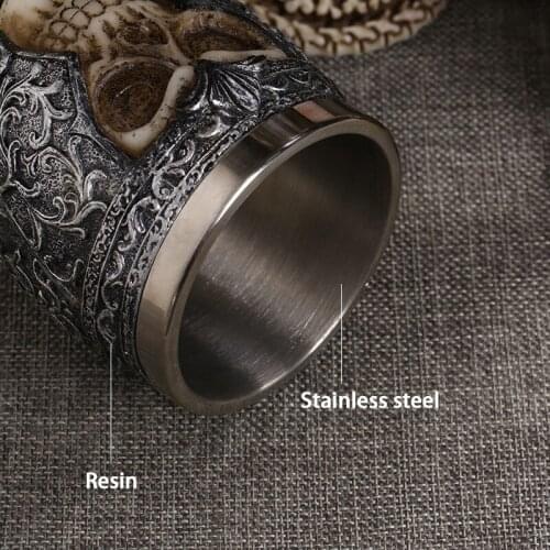 Coolest Gothic Resin Stainless Steel Dragon Skull Goblet Retro Claw Wine Glass Cocktail Glasses Whiskey Cup Party Bar Drinkware