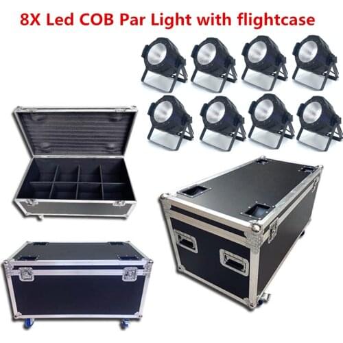 8X Led COB Par Light with flightcase 200W led par RGBWA UV 6in1 Warm White led dj light wash beam disco stage effects