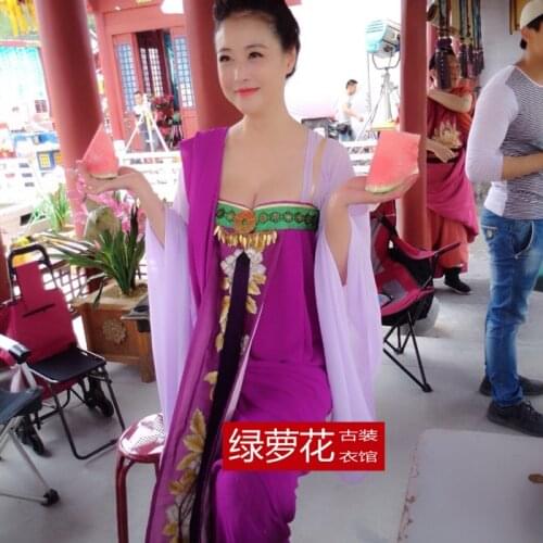 TV Play Empress of Great Tang Dynasty - Wu Mei Niang Actress Zhou Same Design Purple Costume