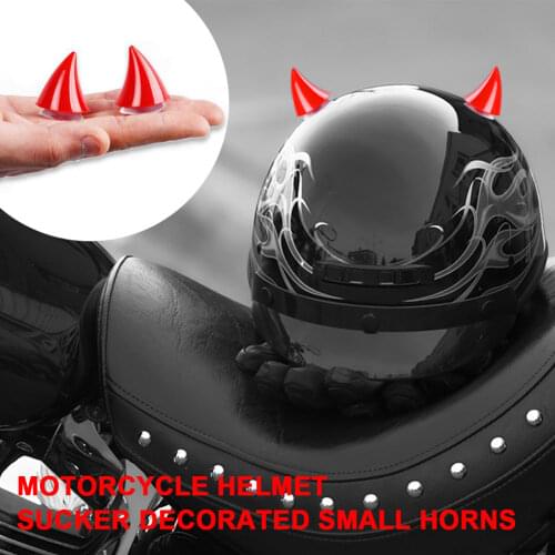2Pcs Motorcycle Helmet Corner Rubber Horn Decoration Accessories Suction Cup Soft Horn Headwear