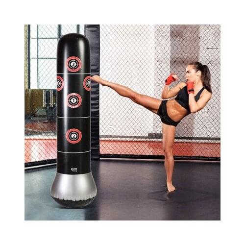 Thicken fitness adult children pvc inflatable vertical boxing column tumbler inflatable punching bag sandbag venting toy