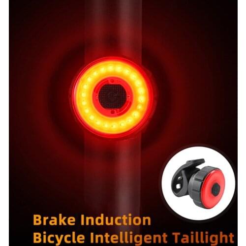 Bicycle Light USB Bike Braking Intelligent Induction Taillight Auto Start Stop Waterproof Safety Warning Lamp Bike Accessories