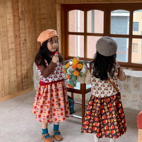 Girls Skirts Colorful Flower Casual Kid Girls Autumn New Girls Skirts A Line Fashion Baby Childrens Elastic Waist Long Skirts