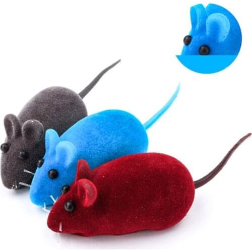 1PCS Plush Rubber Vinyl Mouse Interactive Cat Toy Mouse Kitten Fun Play Activity Plush Rubber Mouse Realistic Sound Toy Sound