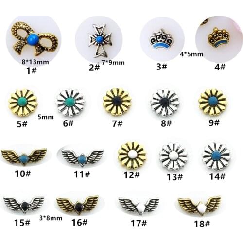 10pcs/lot Japan Korea 3D Alloy Nail Decorations Metal Retro Colorful Nail Art Accessories DIY Charm Styling Tools Nail Parts