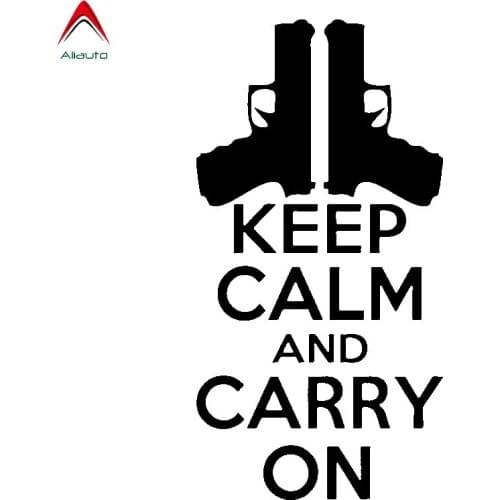 Aliauto Funny Car Sticker Keep Calm and Carry on Auto Motorcycles Decor Decoration Personality Reflective Vinyl Decal,17cm*11cm