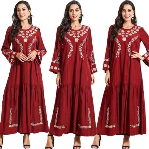 Bangladesh Kaftan Moroccan Caftan Dubai Abaya Women Long Maxi Dress Embroidery Jilbab Turkish Gown Islamic Clothing Eid Ramadan