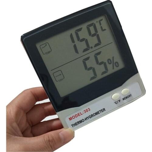 Digital Temperature Humidity Meter Gauge with Time Date Display Range -20℃~50℃ Humidity Resolution 1