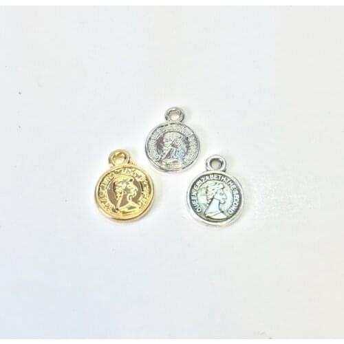 Eruifa Popular 8mm Dangling Coin Wholesell 30pcs per bag necklace,earring bracelet jewelry DIY handmade 2 colors