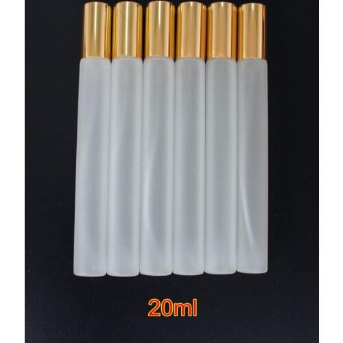20pcs/lot 20ml Refillable Sample Perfume Bottle Frosted Glass Spray Bottle Thin Glass Tube Travel Vials