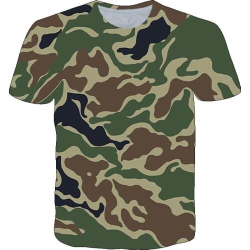 3D Camouflage Tactical Shirt Short Sleeve Mens Quick Dry Combat T-Shirt Military Army T Shirt Camo Outdoor Hiking Hunting Tops