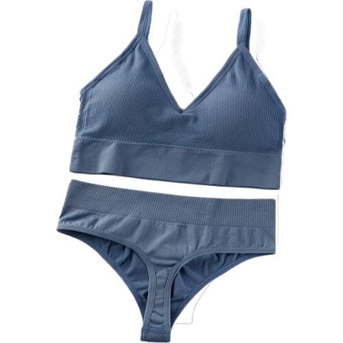 Sexy Womens Bras Briefs Lingerie Set Thong Underwear Seamless Female Bra Set For Sport Fashion Underwear Lingerie