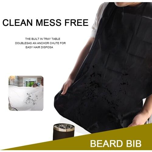 Man Bathroom Apron Male Black Beard Apron Hair Shave Apron Care Clean Hair Adult Bibs New Male Beard Shaving Apron