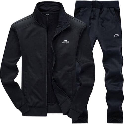 Men Tracksuit Sportswear Set 2 Pieces Jacket+Pant Sporting Suit Spring Autumn Male Fitness Training Suit Track Suit Set Boy