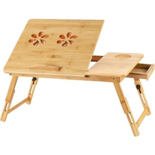 Adjustable Bamboo Laptop Stand for Bed Table for Laptop with Cooling Fan Folding Desk Laptop Table Book Reading Tray Stand