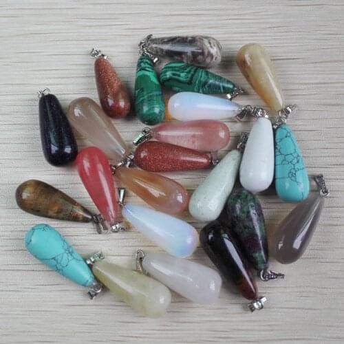 Wholesale water Drop stone pendants mixed Necklaces & pendant for jewelry making 12pcs/lot free shipping