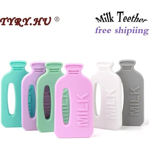 1Pcs Food Grade Cartoon Milk Teethers BPA Free Baby Silicone Teething Bead DIY Baby Gifts Pacifier Necklace Nurse Tools