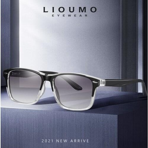 LIOUMO 2021 Ultra Light TR90 Sunglasses For Men Polarized Glasses Women Square Driving Goggle Gradient Eyewear gafas de sol