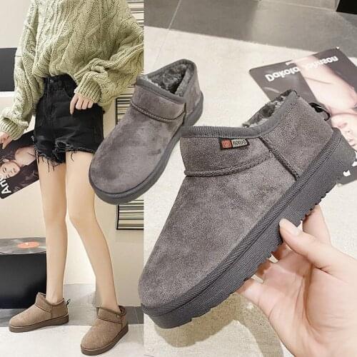 Women Boots Brand Winter Shoes Warm Black Round Toe Casual Plus Size Female Snow Boots