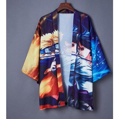 2020 Anime New Sun-proof Coat Japanese Summer Kimono Chiffon Cardigan Woman Man Loose Thin Outer Garment