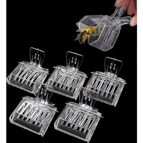 20 Pcs Bee Queen Catcher Colorless Clear Plastic Clip Cage Beekeeping Equipment Tool Beekeeper Equip Isolation Room